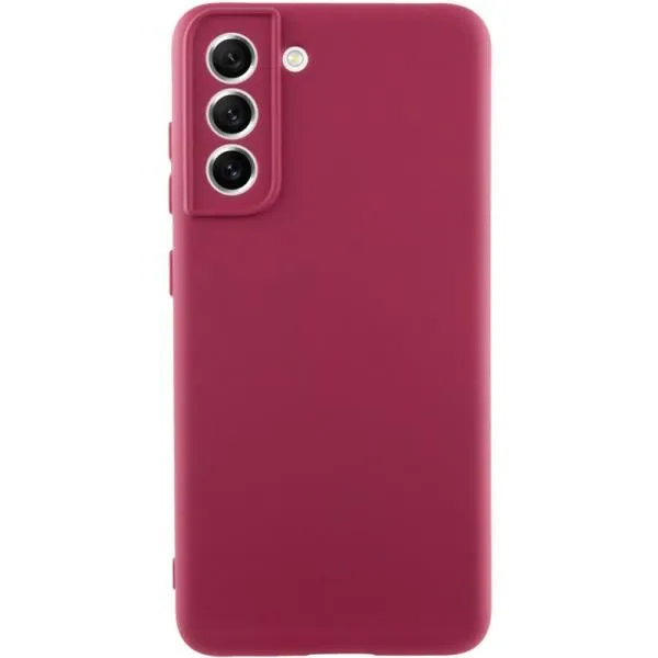 Чехол TPU GETMAN Liquid Silk Full Camera для Samsung Galaxy S21 — Бордовый — фото 1