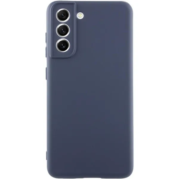 Чехол TPU GETMAN Liquid Silk Full Camera для Samsung Galaxy S21 — Синий — фото 1
