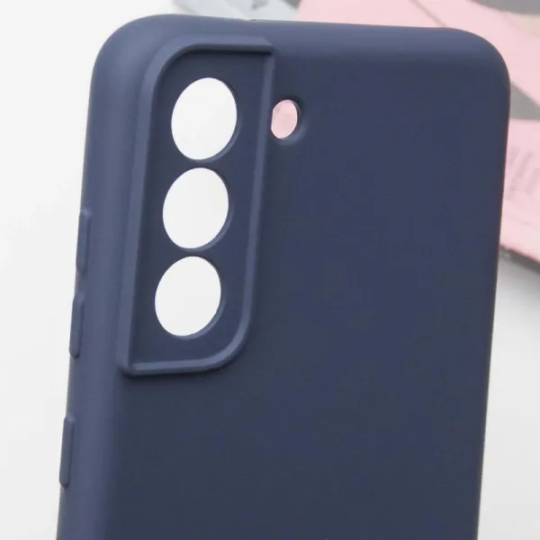 Чехол TPU GETMAN Liquid Silk Full Camera для Samsung Galaxy S21 — Синий — фото 5