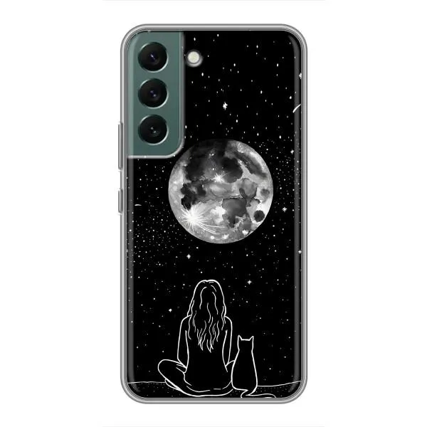 Чехол с принтом «Девушка с котом» для Samsung Galaxy S22 Plus Чехол с принтом «Девушка с котом» для Samsung Galaxy S22 Plus