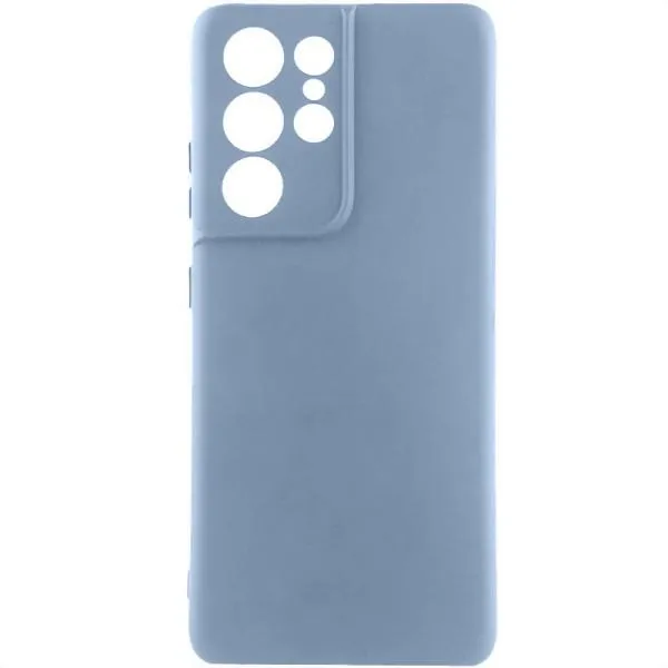 Чохол TPU GETMAN Liquid Silk Full Camera для Samsung Galaxy S22 Ultra — Блакитний