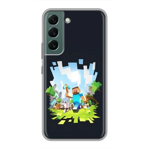 Чехол с принтом «персонажи Minecraft» для Samsung Galaxy S22 Чехол с принтом «персонажи Minecraft» для Samsung Galaxy S22