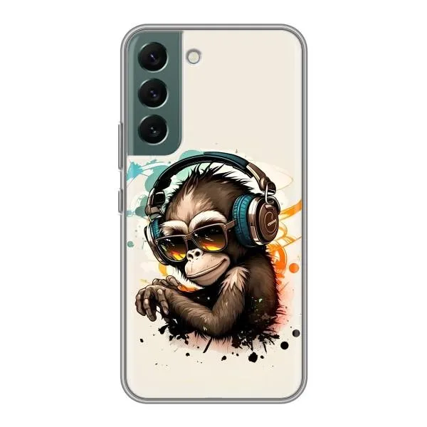 Чохол з принтом «Макака в навушниках» для Samsung Galaxy S22