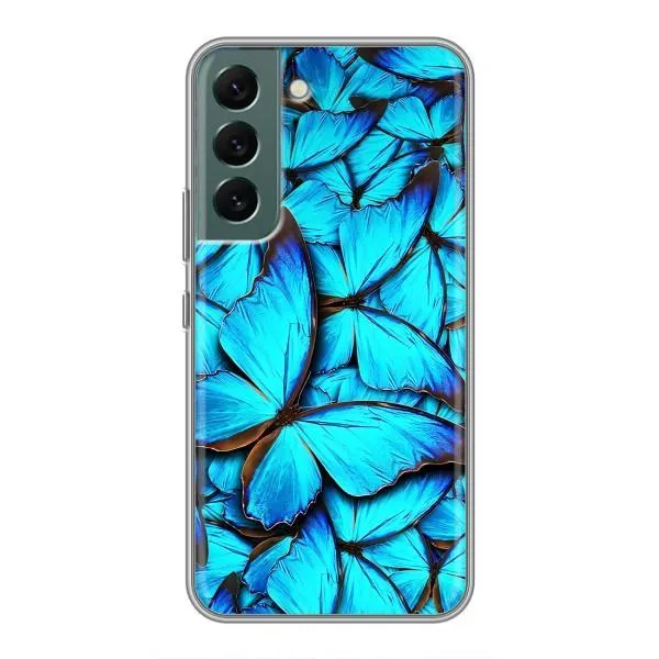 Чохол з принтом «Сині метелики» для Samsung Galaxy S22