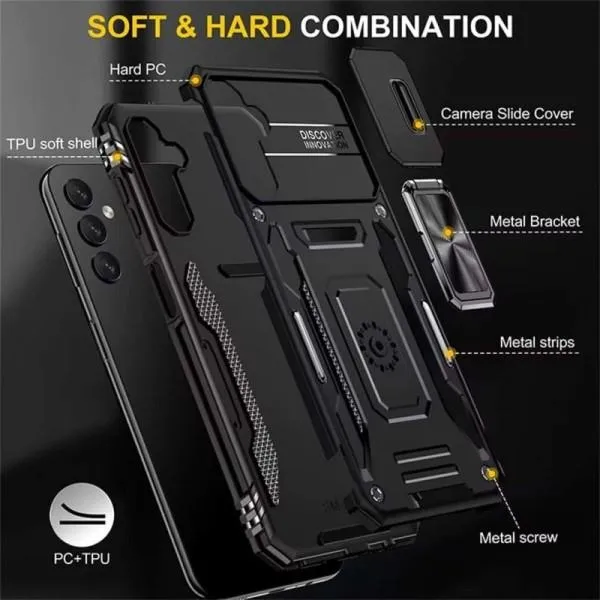 Ударопрочный чехол Camshield Army Ring для Samsung Galaxy S23 FE — Черный — фото 2 Ударопрочный чехол Camshield Army Ring для Samsung Galaxy S23 FE — Черный — фото 2