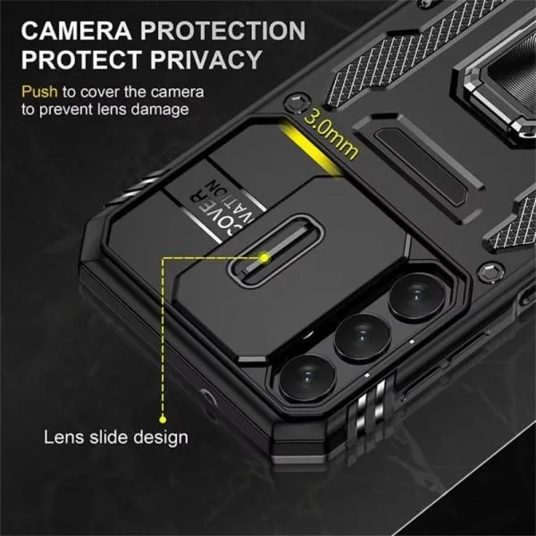 Ударопрочный чехол Camshield Army Ring для Samsung Galaxy S23 FE — Черный — фото 5 Ударопрочный чехол Camshield Army Ring для Samsung Galaxy S23 FE — Черный — фото 5