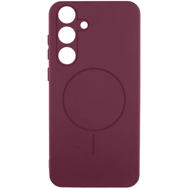 Чохол Silicone Cover Lakshmi Full Camera (AA) with Magnetic Fit для Samsung Galaxy S23 FE — Бордовий