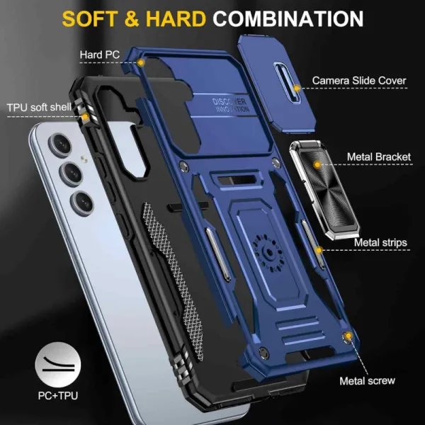 Ударопрочный чехол Camshield Army Ring для Samsung Galaxy S23+ — Синий — фото 4 Ударопрочный чехол Camshield Army Ring для Samsung Galaxy S23+ — Синий — фото 4