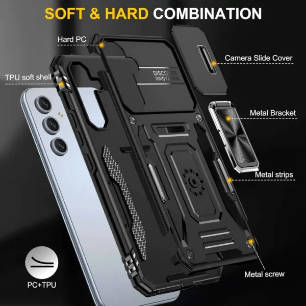 Ударопрочный чехол Camshield Army Ring для Samsung Galaxy S23+ — Черный — фото 3 Ударопрочный чехол Camshield Army Ring для Samsung Galaxy S23+ — Черный — фото 3