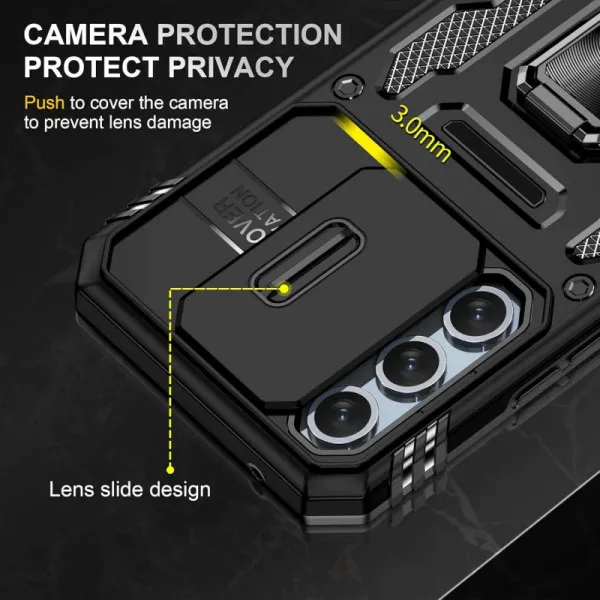 Ударопрочный чехол Camshield Army Ring для Samsung Galaxy S23+ — Черный — фото 4 Ударопрочный чехол Camshield Army Ring для Samsung Galaxy S23+ — Черный — фото 4