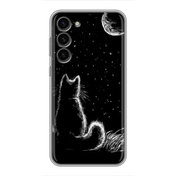 Чехол с принтом «Котик и луна» для Samsung Galaxy S23 Plus