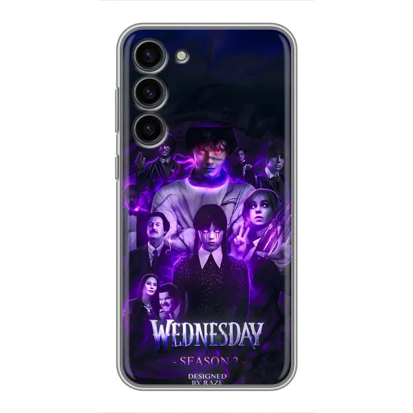 Чехол с принтом «Фиолетовая магия Уэнздей» для Samsung Galaxy S23 Plus Чехол с принтом «Фиолетовая магия Уэнздей» для Samsung Galaxy S23 Plus