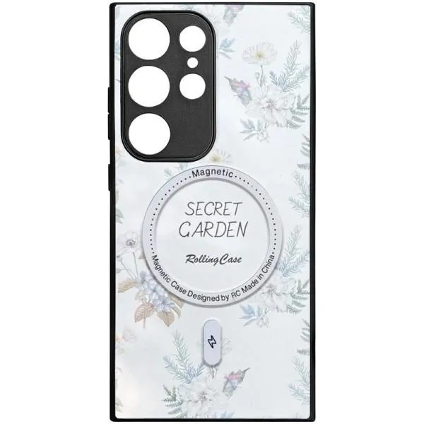 TPU+PC чохол Secret Garden with Magnetic Fit для Samsung Galaxy S23 Ultra — Білий — фото 1