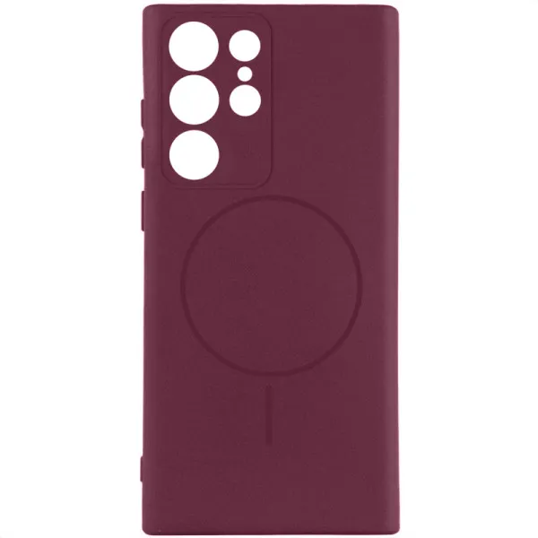 Чохол Silicone Cover Lakshmi Full Camera (AA) with Magnetic Fit для Samsung Galaxy S23 Ultra — Бордовий