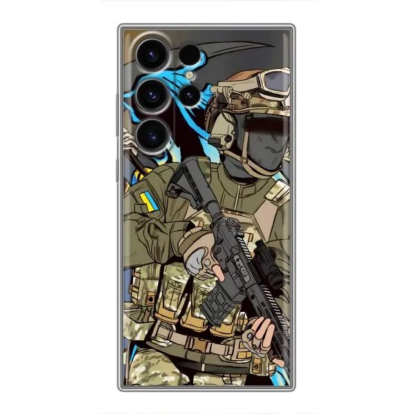 Чехол с принтом «Воин ВСУ» для Samsung Galaxy S23 Ultra