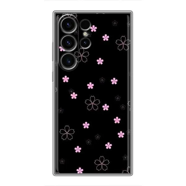 Чехол с принтом «Розовые цветы на черном» для Samsung Galaxy S23 Ultra Чехол с принтом «Розовые цветы на черном» для Samsung Galaxy S23 Ultra
