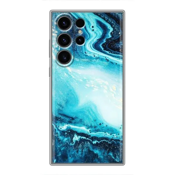 Чохол з принтом «Блакитний мрамор» для Samsung Galaxy S23 Ultra