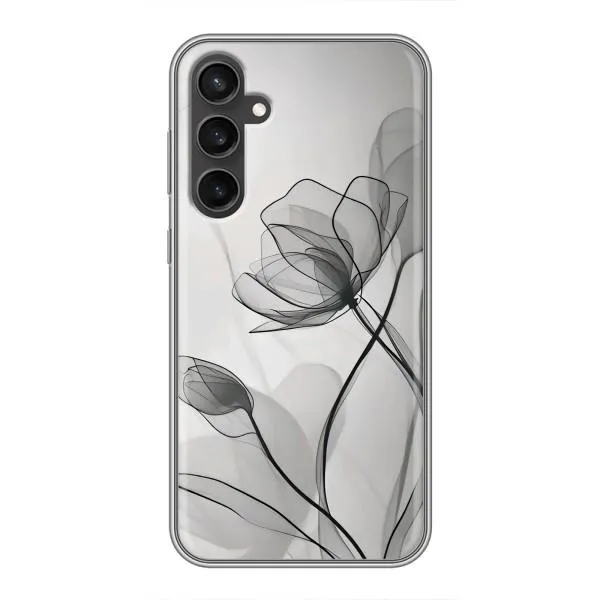 Чехол с принтом «Черные цветы» для Samsung Galaxy S23