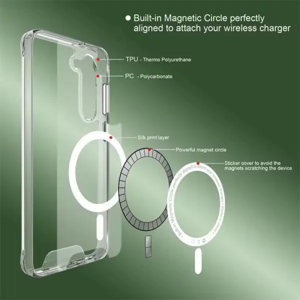 Чехол TPU Space Case with Magnetic Fit для Samsung Galaxy S24 FE — Прозрачный — фото 4