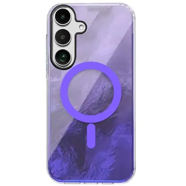 Чехол TPU Shiny Mountain Magnetic Fit для Samsung Galaxy S24 FE — Фиолетовый Чехол TPU Shiny Mountain Magnetic Fit для Samsung Galaxy S24 FE — Фиолетовый