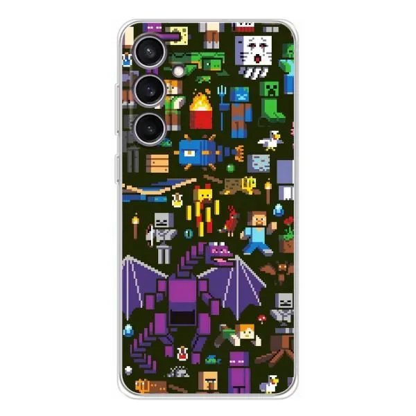 Чехол с принтом «Коллаж Майнкрафт» для Samsung Galaxy S24 FE Чехол с принтом «Коллаж Майнкрафт» для Samsung Galaxy S24 FE
