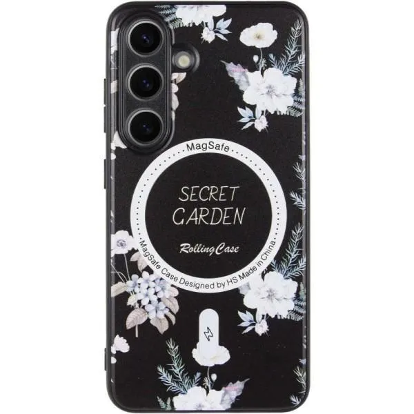 TPU+PC чохол Secret Garden with Magnetic Fit для Samsung Galaxy S24+ — Чорний — фото 2