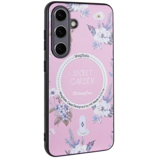 TPU+PC чохол Secret Garden with Magnetic Fit для Samsung Galaxy S24+ — Рожевий — фото 3