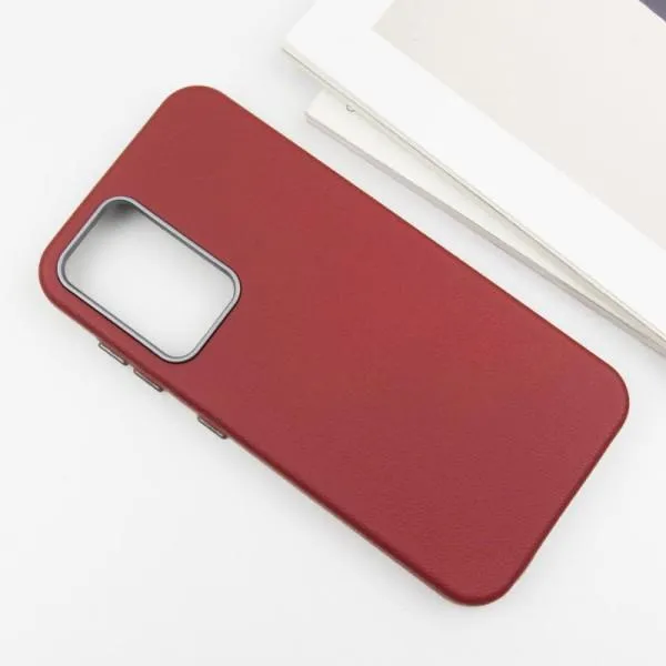 Шкіряний чохол Leather Case Metal Buttons для Samsung Galaxy S24+ / S25+ — Червоний — фото 2
