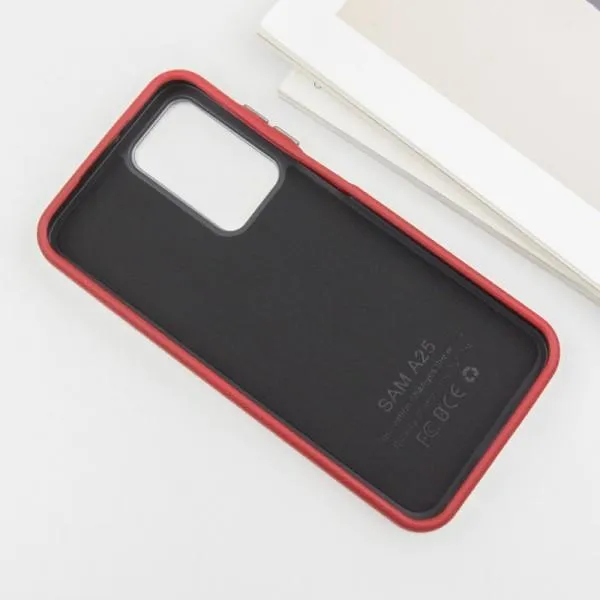 Шкіряний чохол Leather Case Metal Buttons для Samsung Galaxy S24+ / S25+ — Червоний — фото 3