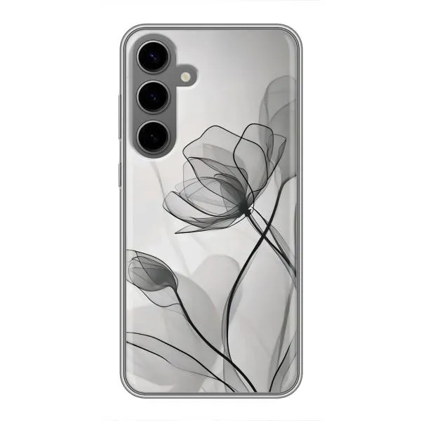 Чехол с принтом «Черные цветы» для Samsung Galaxy S24 Plus