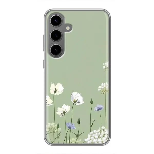 Чехол с принтом «Цветы на зеленом» для Samsung Galaxy S24 Plus