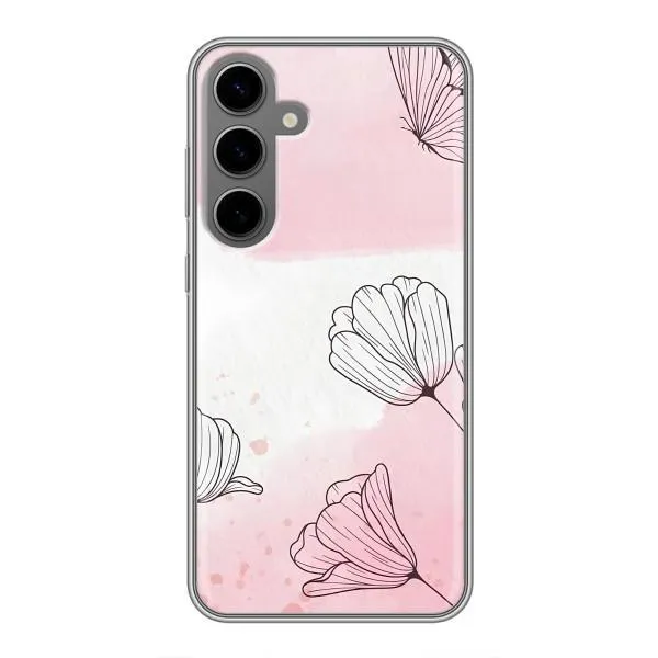 Чехол с принтом «Розовые цветы» для Samsung Galaxy S24 Plus