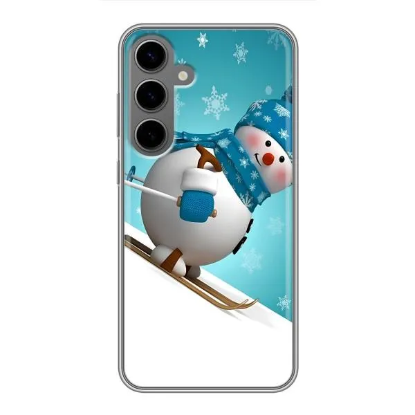 Чехол с принтом «Снеговик на лыжах» для Samsung Galaxy S24 Plus Чехол с принтом «Снеговик на лыжах» для Samsung Galaxy S24 Plus