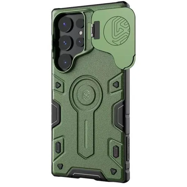 TPU+PC чохол Nillkin CamShield Armor Prop для Samsung Galaxy S24 Ultra — Темно зелений — фото 2 TPU+PC чохол Nillkin CamShield Armor Prop для Samsung Galaxy S24 Ultra — Темно зелений — фото 2