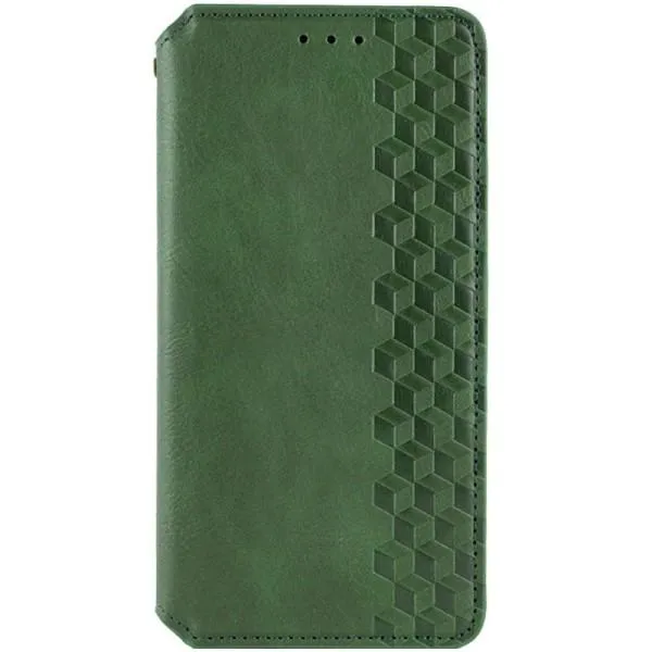 Кожаный чехол-книжка GETMAN Cubic (PU) для Samsung Galaxy S24 — Зеленый — фото 1 Кожаный чехол-книжка GETMAN Cubic (PU) для Samsung Galaxy S24 — Зеленый — фото 1