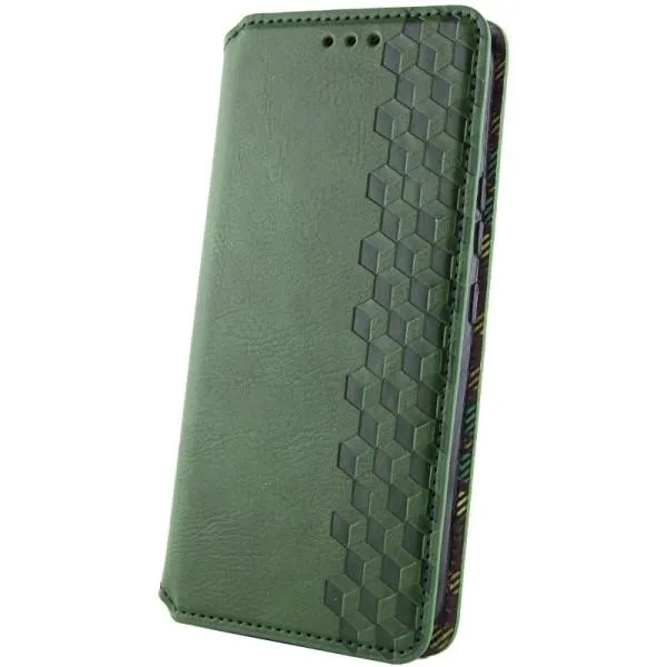 Кожаный чехол-книжка GETMAN Cubic (PU) для Samsung Galaxy S24 — Зеленый — фото 4 Кожаный чехол-книжка GETMAN Cubic (PU) для Samsung Galaxy S24 — Зеленый — фото 4