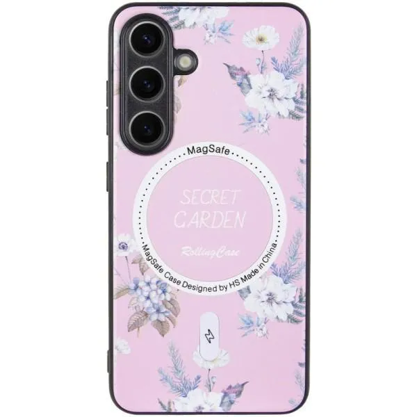 TPU+PC чехол Secret Garden with Magnetic Fit для Samsung Galaxy S24 — Розовый — фото 2