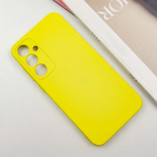 Чехол TPU GETMAN Liquid Silk Full Camera для Samsung Galaxy S24 — Желтый — фото 2