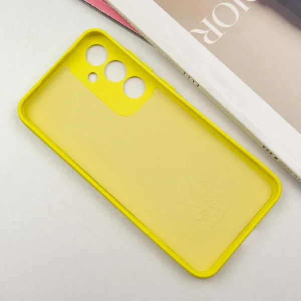 Чехол TPU GETMAN Liquid Silk Full Camera для Samsung Galaxy S24 — Желтый — фото 3