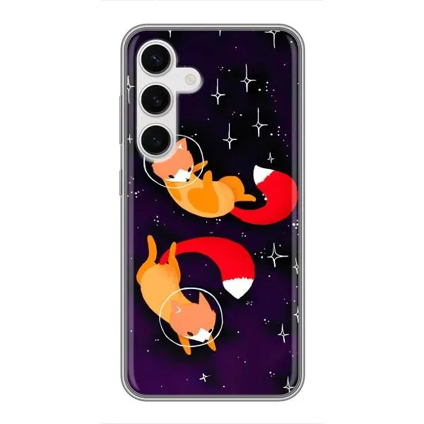Чехол с принтом «Лисички космонавты» для Samsung Galaxy S24