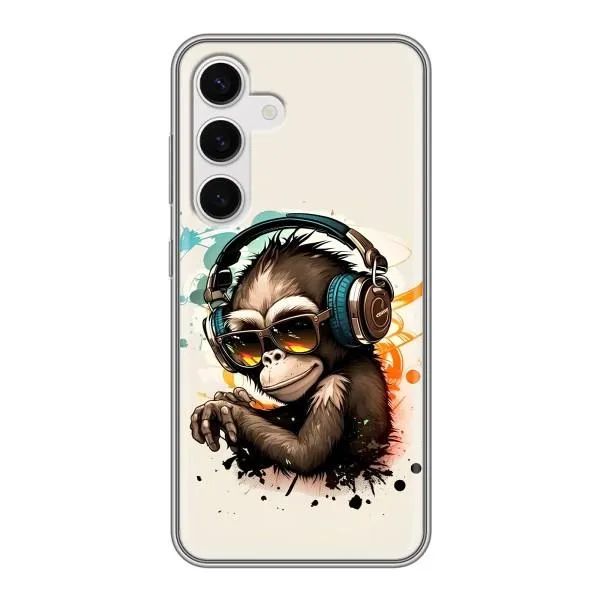 Чехол с принтом «Макака в наушниках» для Samsung Galaxy S24 Чехол с принтом «Макака в наушниках» для Samsung Galaxy S24