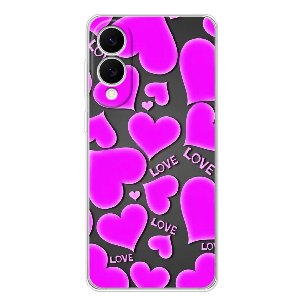 Чехол с принтом «Pink hearts» для Samsung Galaxy S25 Edge