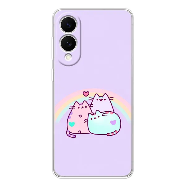 Чехол с принтом «Радужные котики» для Samsung Galaxy S25 Edge Чехол с принтом «Радужные котики» для Samsung Galaxy S25 Edge