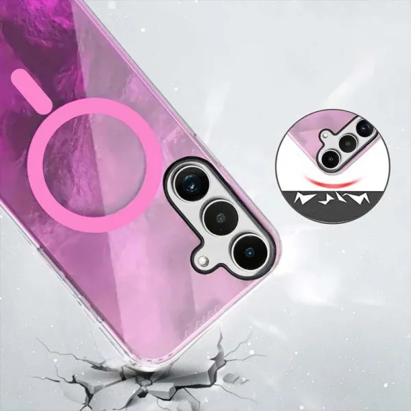 Чехол TPU Shiny Mountain Magnetic Fit для Samsung Galaxy S25 FE — Розовый — фото 2 Чехол TPU Shiny Mountain Magnetic Fit для Samsung Galaxy S25 FE — Розовый — фото 2