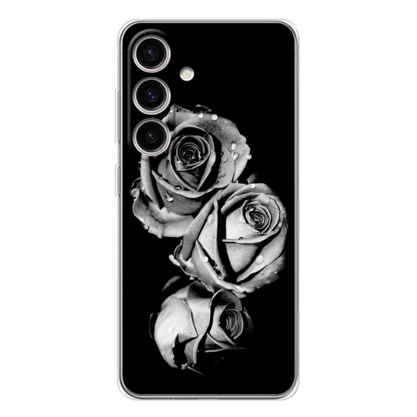 Чехол с принтом «Черная роза» для Samsung Galaxy S25 FE