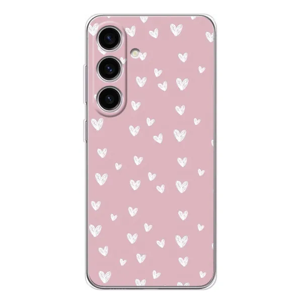 Чехол с принтом «Сердечки на розовом» для Samsung Galaxy S25 FE