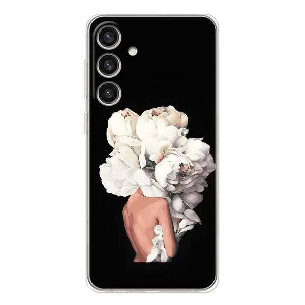 Чехол с принтом «Белые цветы» для Samsung Galaxy S25 Plus