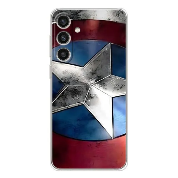 Чехол с принтом «Щит Капитана Америки» для Samsung Galaxy S25 Plus Чехол с принтом «Щит Капитана Америки» для Samsung Galaxy S25 Plus