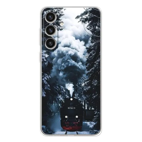 Чехол с принтом «Зимний поезд» для Samsung Galaxy S25 Plus