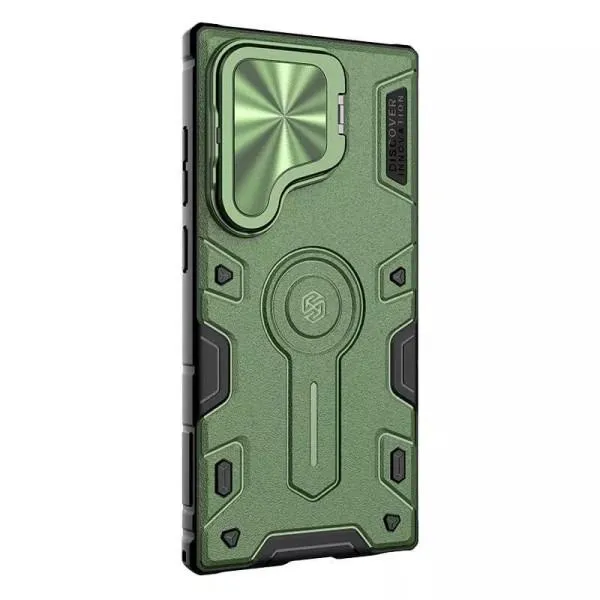 TPU+PC чехол Nillkin CamShield Armor Prop для Samsung Galaxy S25 Ultra — Темно зеленый — фото 3